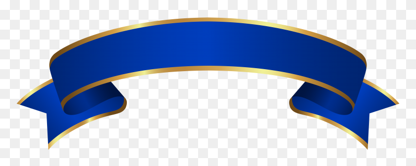 8000x2838 Clip Transparente De Banner De Oro Azul - Clipart De Banner De Oro