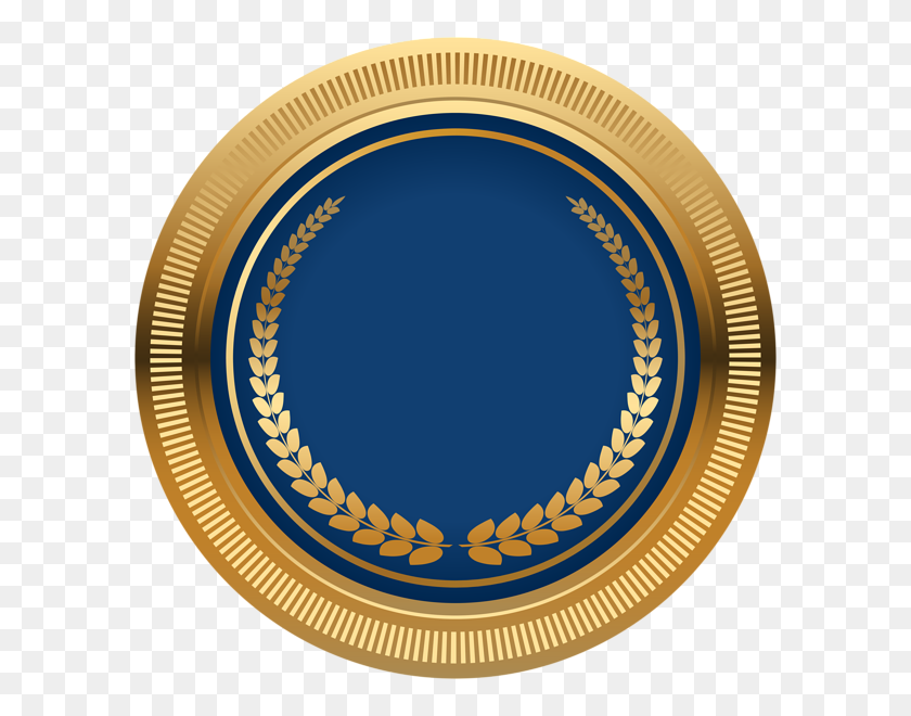 600x600 Blue Gold Seal Badge Png Transparent - Gold Seal PNG