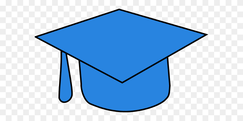600x360 Blue Grad Cap Clip Art - Graduation Cap Clipart 2018