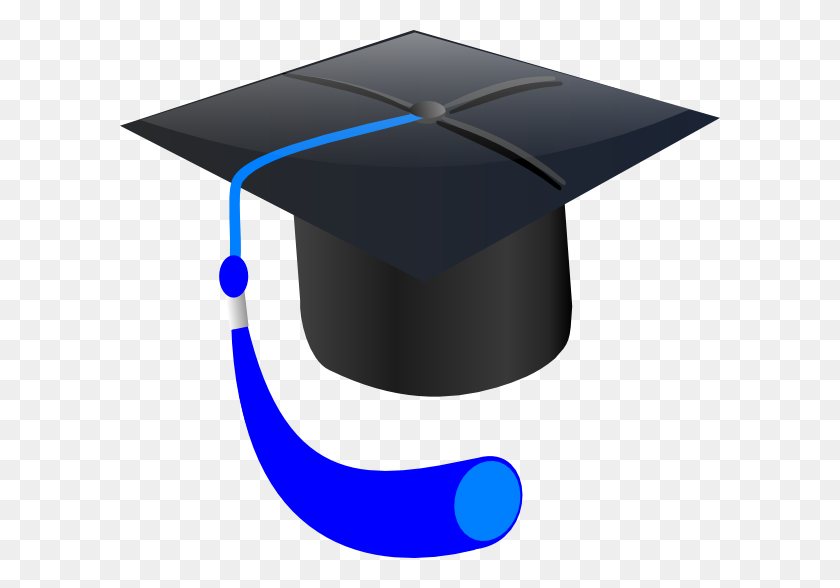 600x528 Blue Graduation Cap Clip Art - Phd Clipart