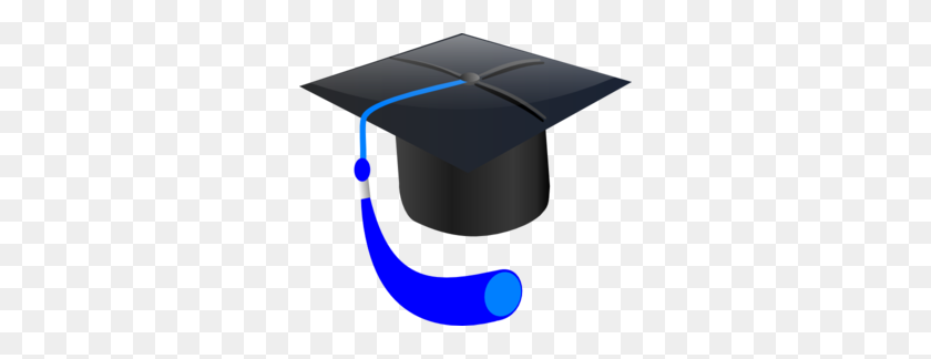 300x264 Blue Graduation Cap Clip Art - Cap And Diploma Clipart