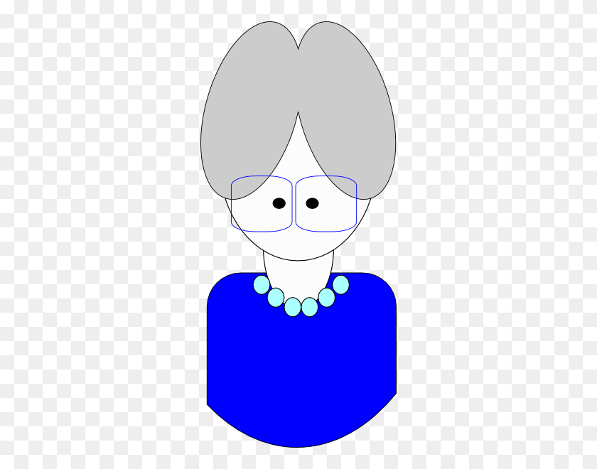 276x600 Blue Grandma Cartoon Clip Art - Grandma Clipart