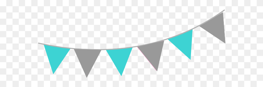 600x220 Blue Gray Bunting Png, Clip Art For Web - Bunting Banner Clipart