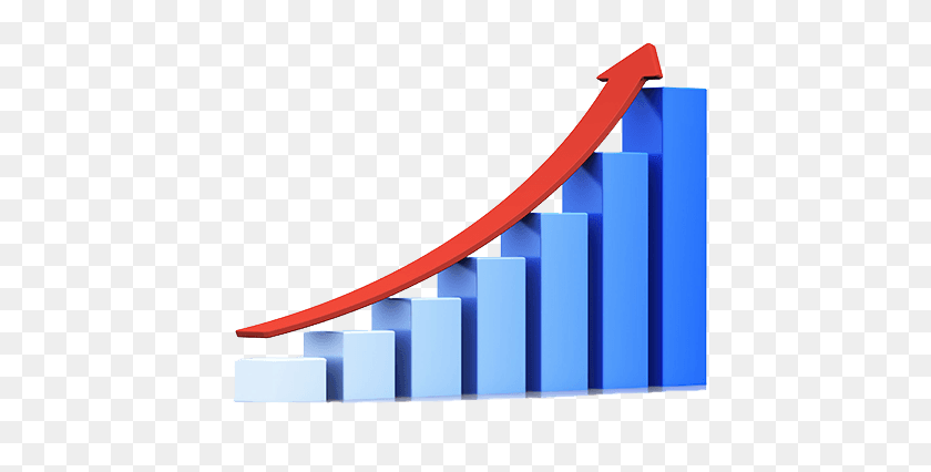 500x366 Blue Growth Graph Transparent Png - Growth PNG