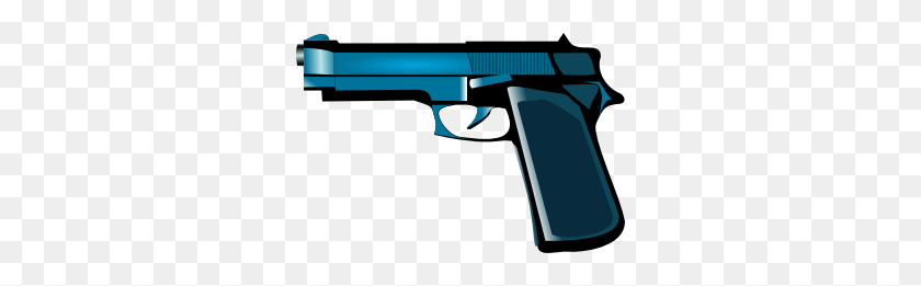 300x201 Blue Gun Clip Art - Pistol Clipart