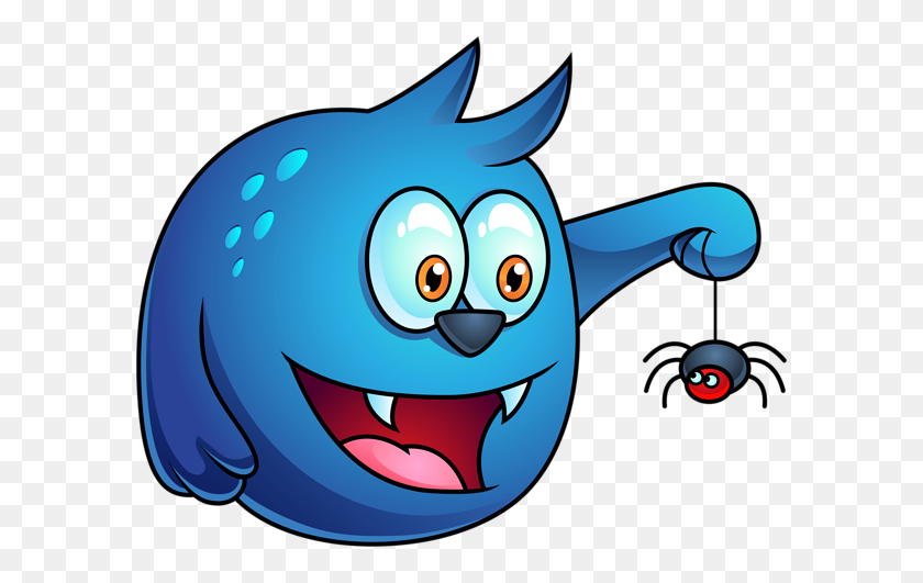 600x471 Blue Halloween Monster Png Clipart - Monster Clipart