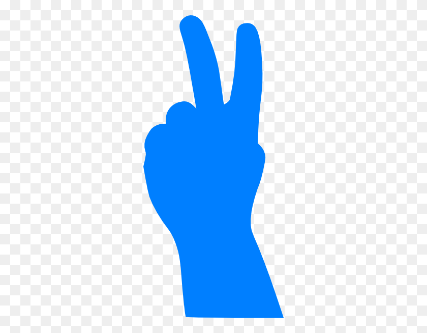 276x594 Blue Hand Peace Sign Clip Art - Peace Clipart