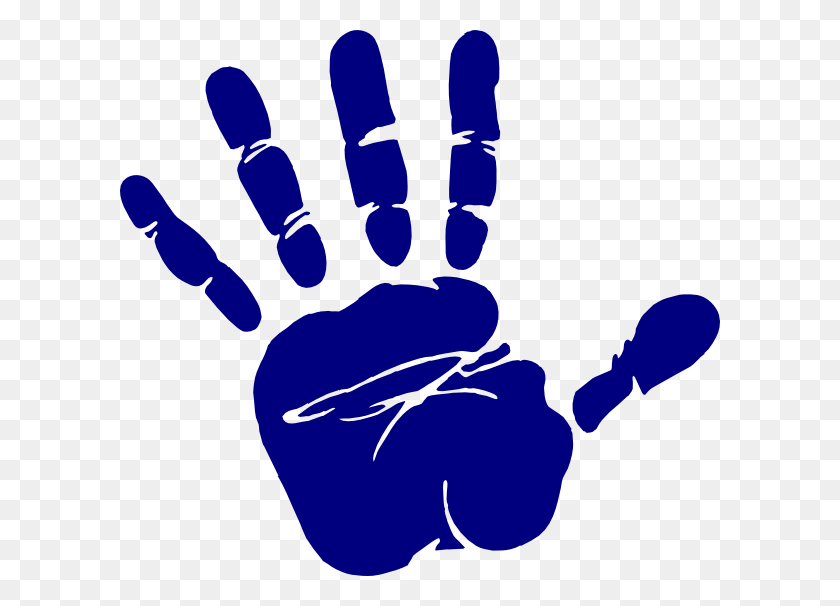 600x546 Blue Hand Print Clip Art - Be Yourself Clipart