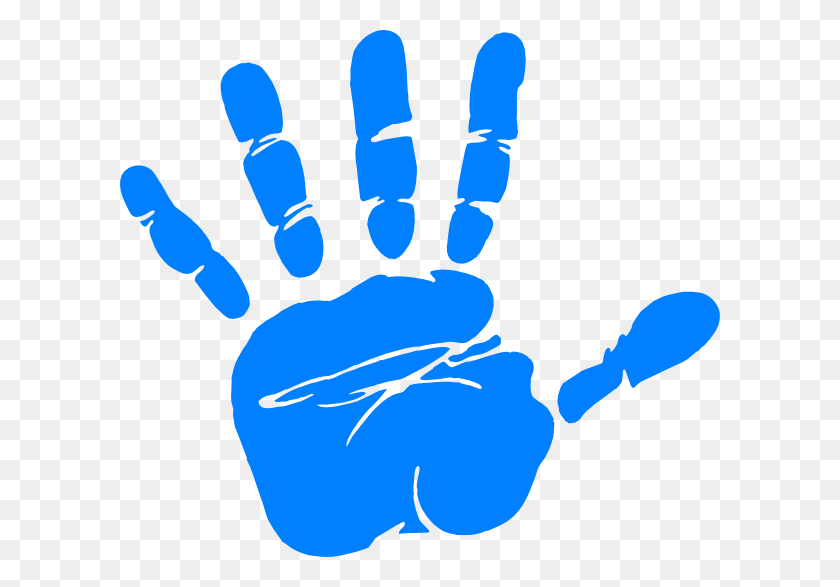 600x527 Blue Hand Print Clip Art - Hand PNG Clipart