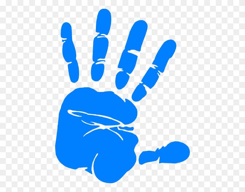 462x596 Blue Hand Print Clip Art - Hand Print PNG