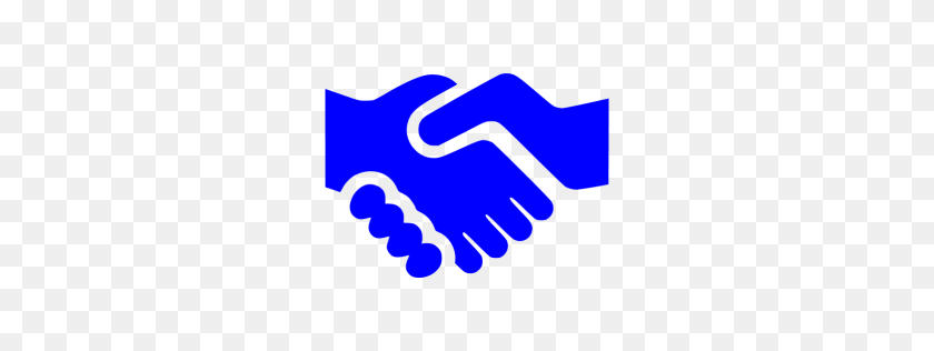 256x256 Blue Handshake Icon - Hand Shake PNG