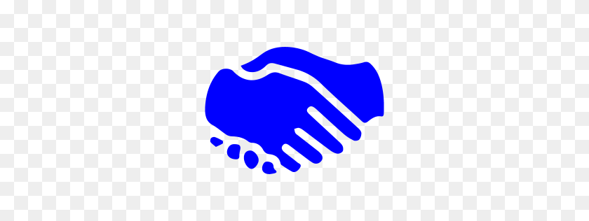 256x256 Blue Handshake Icon - Handshake Icon PNG
