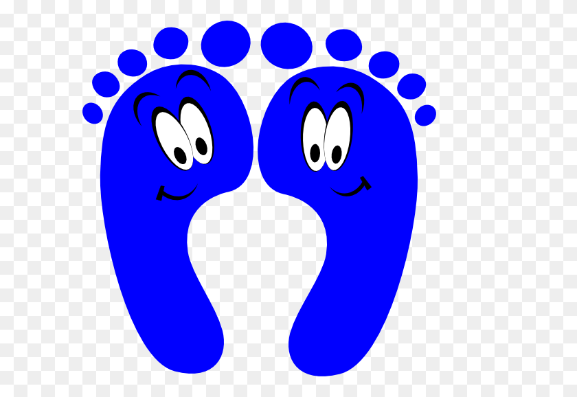 600x518 Blue Happy Feet Png, Clip Art For Web - Happy Feet Clipart