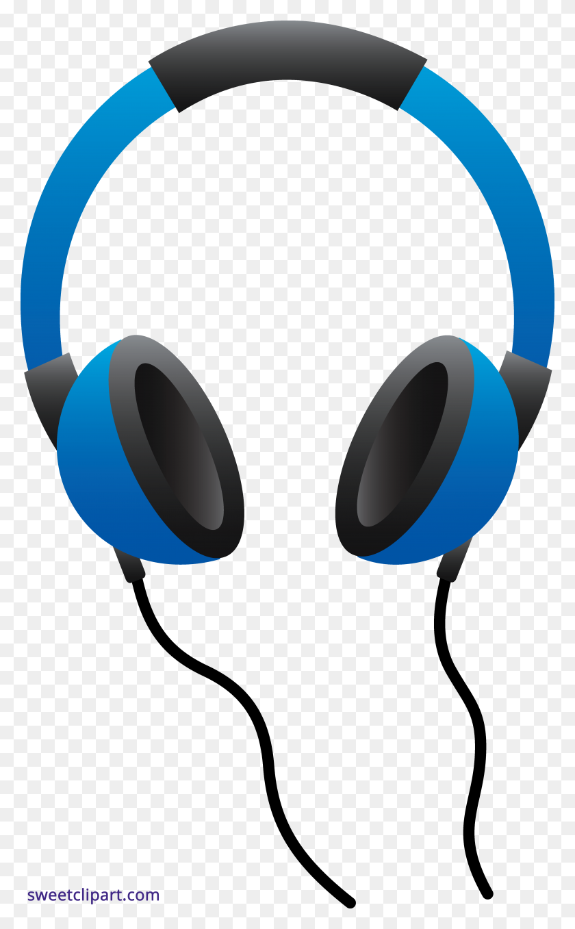 4746x7893 Blue Headphones Clipart - Email Clipart PNG