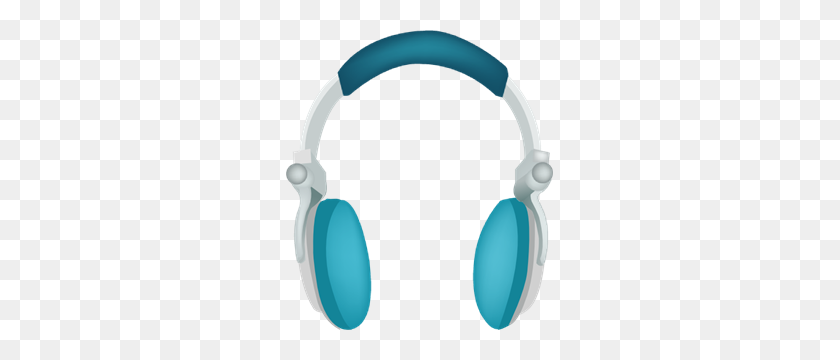 267x300 Blue Headphones Png, Clip Art For Web - Headphones Clipart