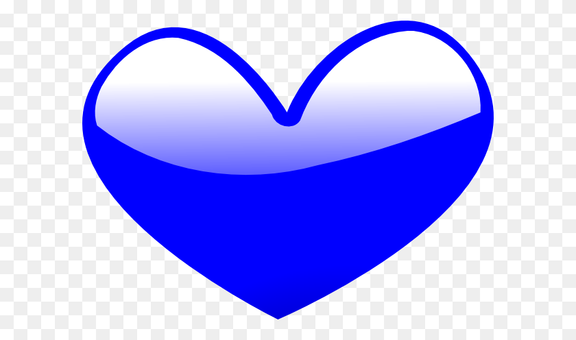 600x436 Голубое Сердце Картинки - Сердце Разделитель Клипарт