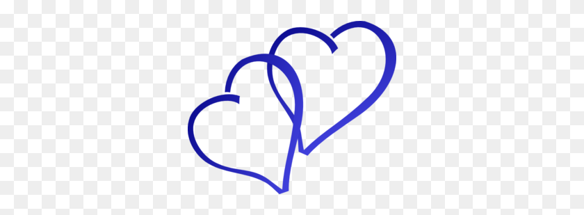 300x249 Blue Hearts Clip Art - Heart Border Clipart Free