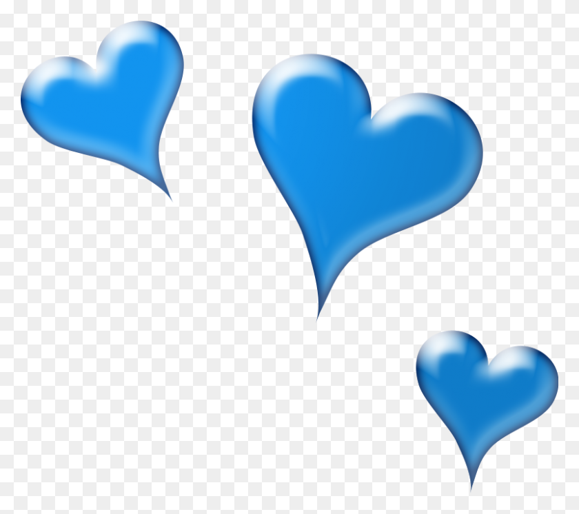 800x704 Клипарт Синие Сердца - Сердце Клипарт Прозрачный Фон