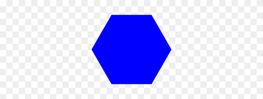 256x256 Значок Синий Шестиугольник - Шестигранная Сетка Png