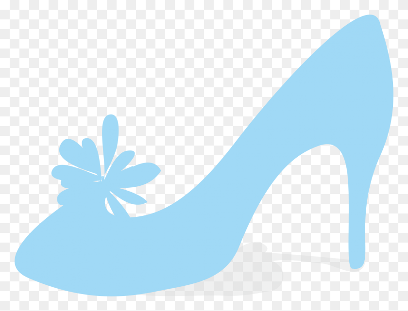 1572x1172 Blue High Heeled Footwear Shoe - Cinderella Slipper Clipart