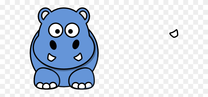 600x333 Blue Hippo Animated Clip Art - Baby Hippo Clipart