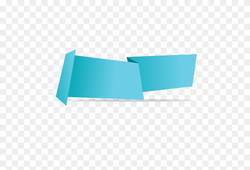 512x512 Blue Horizontal Origami Banner - Transparent Banner PNG