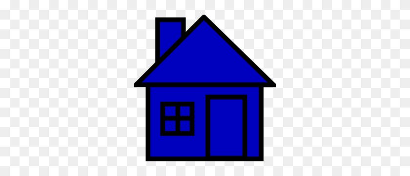 291x300 Blue House Clipart - Beach House Clipart