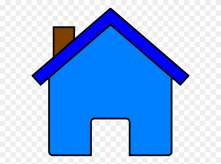 600x565 Blue House Png, Clip Art For Web - Cute House Clipart