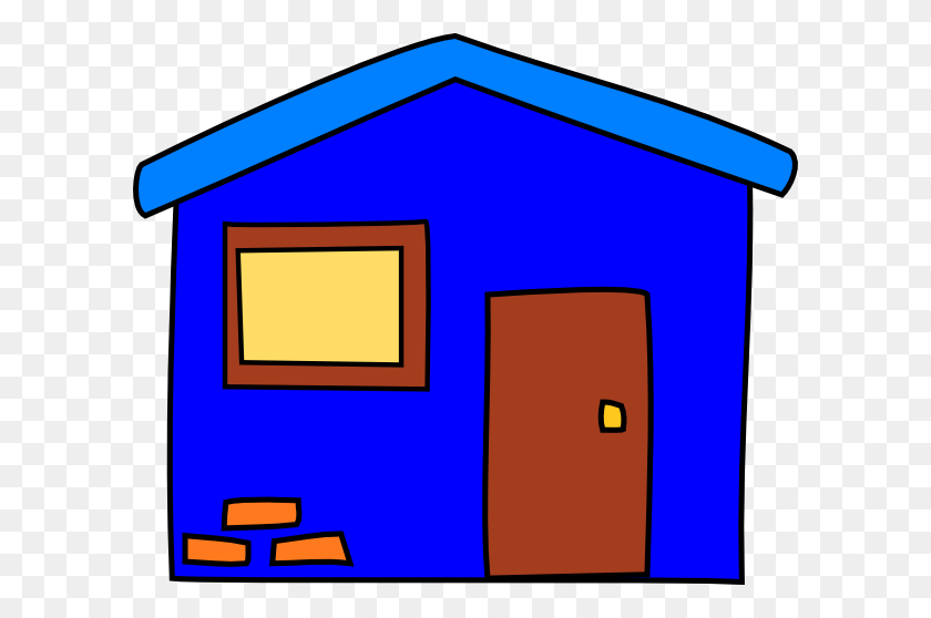 600x498 Blue House Png, Clip Art For Web - House Clipart
