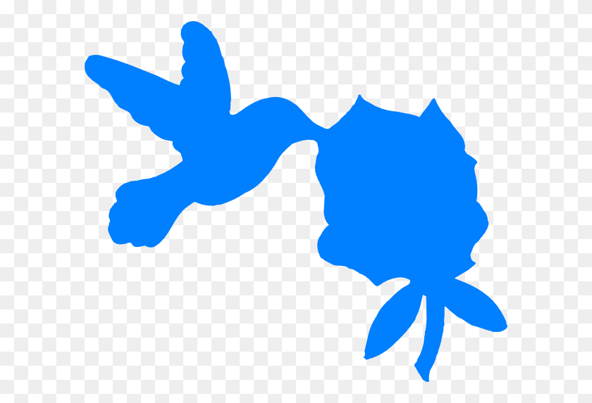 600x513 Blue Hummingbird And Bush Clip Art - Bush Clipart