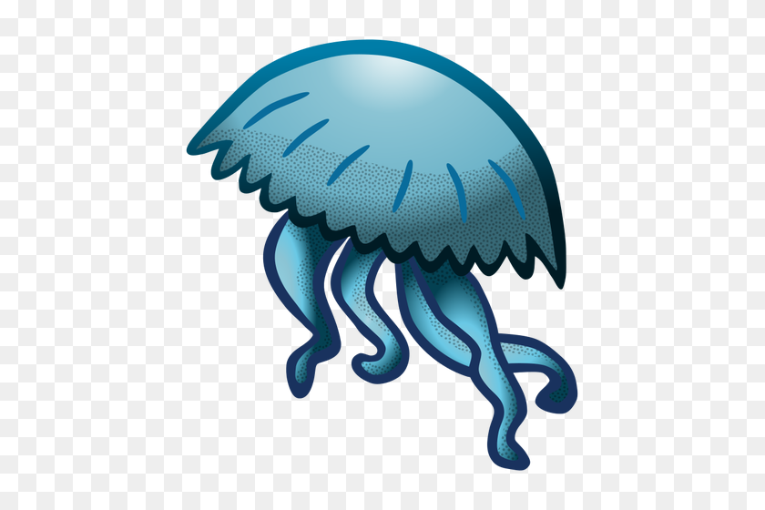 483x500 Голубая Медуза - Симпатичные Медузы Клипарт