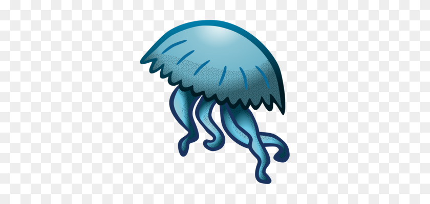 329x340 Голубые Медузы Легкие Подводные Глубоководные Существа - Морские Существа Клипарт