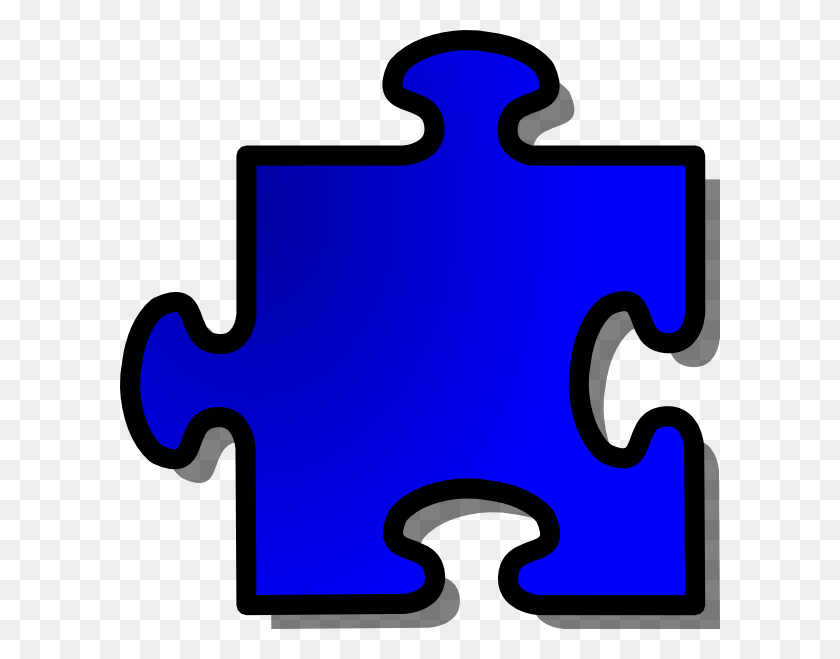 600x599 Blue Jigsaw Piece Clip Art Free Vector - Name Plate Clipart