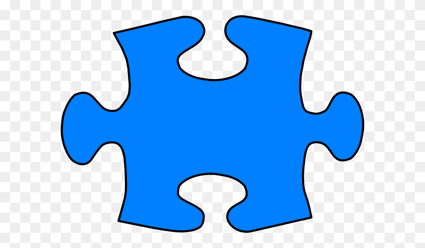 600x430 Blue Jigsaw Puzzle Piece Large Clip Art - Jigsaw Clipart