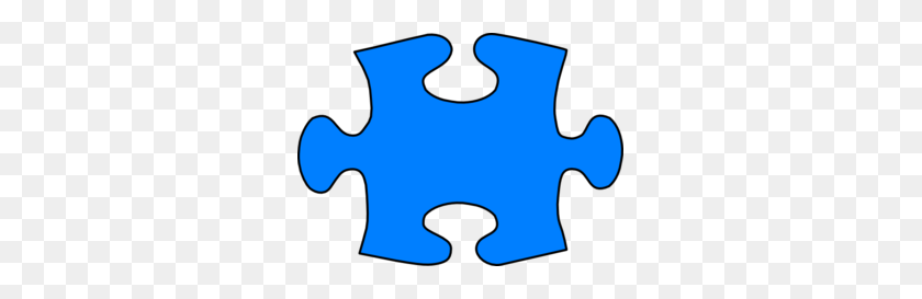 297x213 Blue Jigsaw Puzzle Piece Large Clip Art - Large Clipart