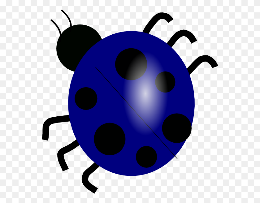 570x596 Blue Ladybug Clip Art - Blue Flower Clipart