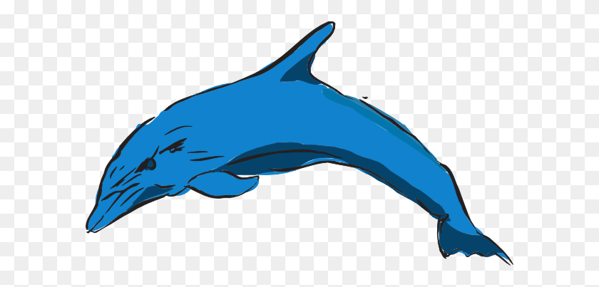 600x343 Blue Leaping Dolphin Png, Clip Art For Web - Dolphin Images Clip Art