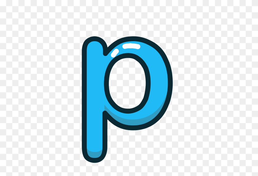 512x512 Blue, Letter, Lowercase, P Icon - Letter I PNG