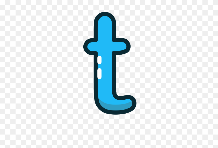 512x512 Blue, Letter, Lowercase, T Icon - Letter T Clipart