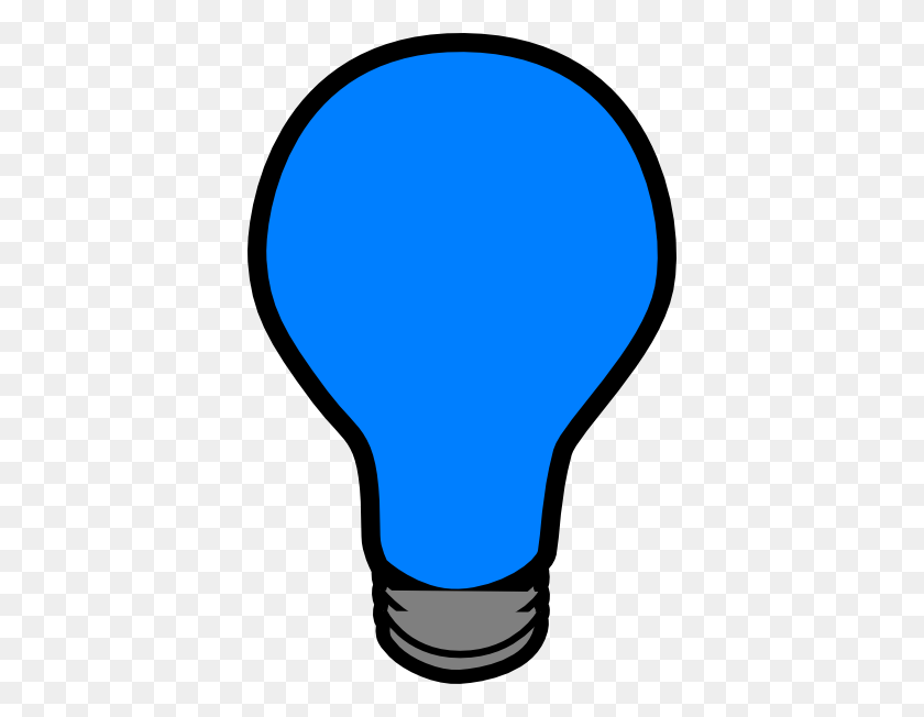 390x592 Blue Lightbulb Clip Arts Download - Light Bulb Clipart PNG