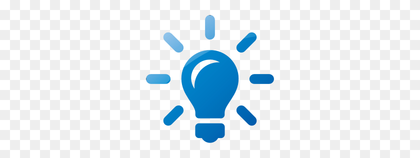 256x256 Blue Lightbulb Idea Icon Png - Idea Icon PNG