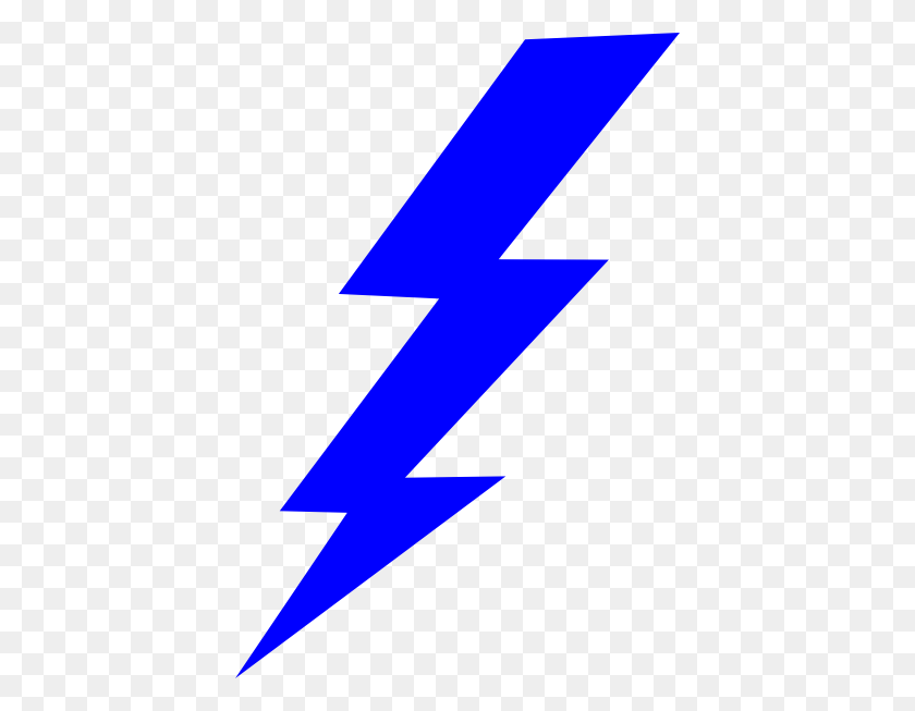 408x593 Blue Lightning Bolt Clipart - Electricity Clipart