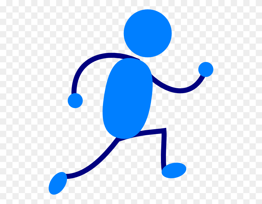 528x595 Blue Man Running Clip Art - Person Running Clipart
