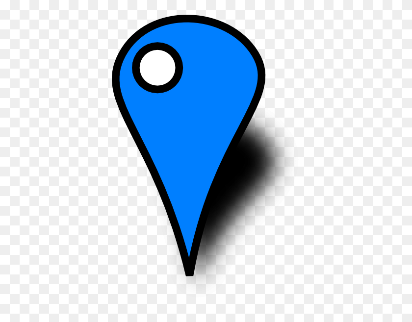 384x597 Blue Map Pin With White Dot Png, Clip Art For Web - Dot Clipart