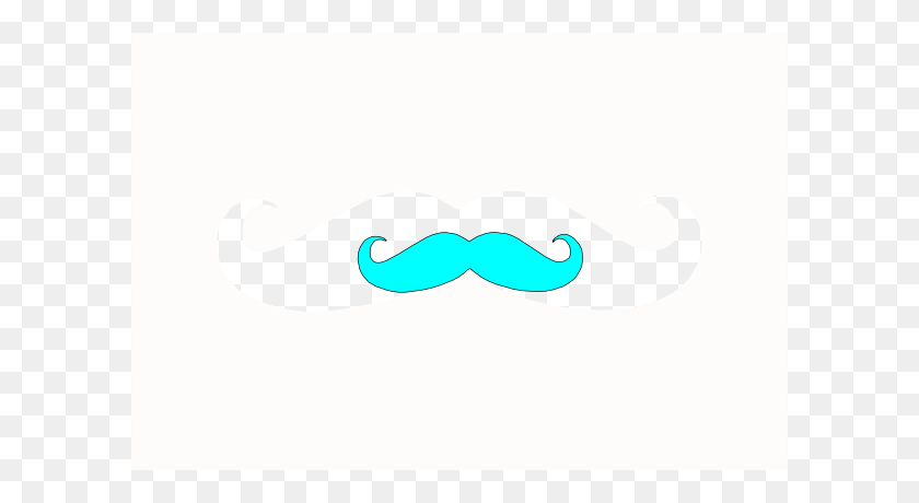 600x400 Blue Mustache Clip Art - Neon Clipart