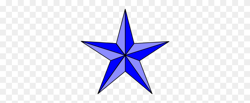 298x288 Blue Nautical Star Clip Art - Nautical Clipart