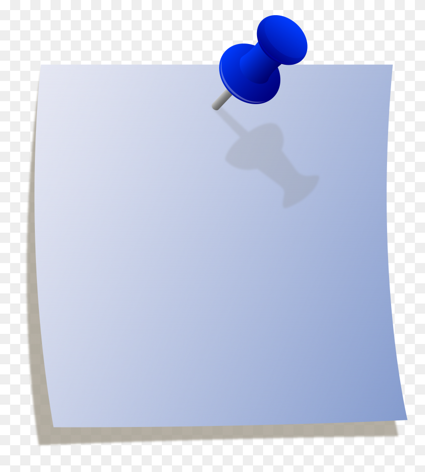 5121x5733 Blue Note With Thumbtack - Thumbtack Clipart