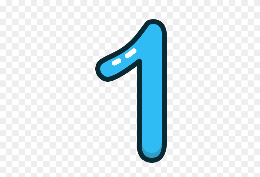 512x512 Blue, Number, Numbers, One, Study Icon - Number One PNG