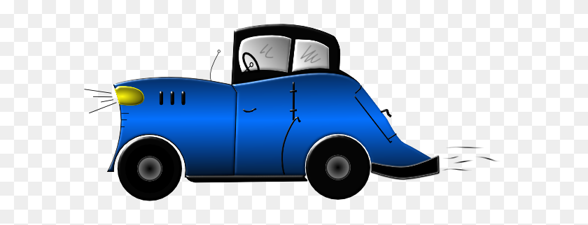 600x262 Blue Old Fashioned Car Clip Arts Download - Vintage Car Clipart