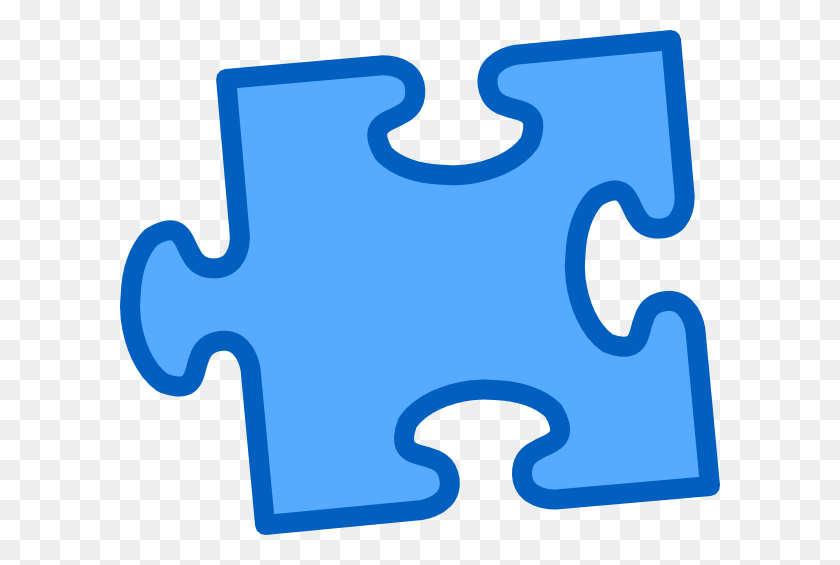 600x505 Blue On Blue Puzzle Piece Clip Art - Puzzle Piece Clipart